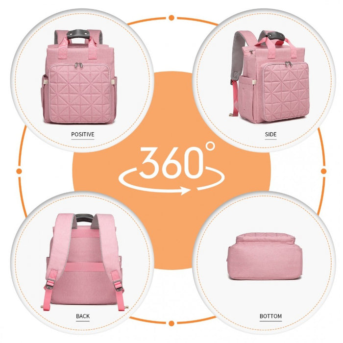 EM2105 - Kono Simple Lightweight Maternity Changing Bag - Pink