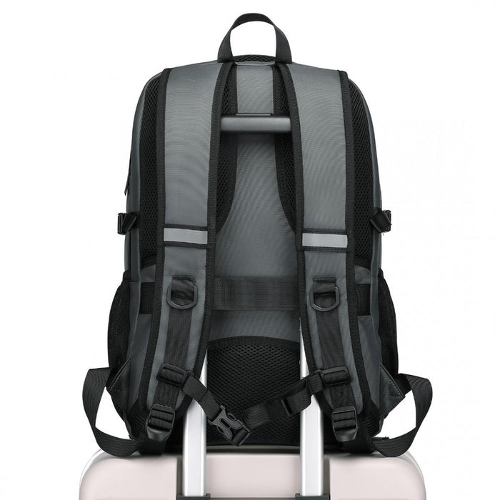 EM2130 - Kono Functional Travel Backpack With USB Charging Port - Grey
