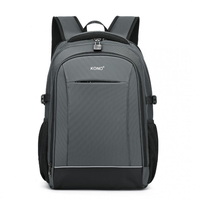 EM2130 - Kono Functional Travel Backpack With USB Charging Port - Grey