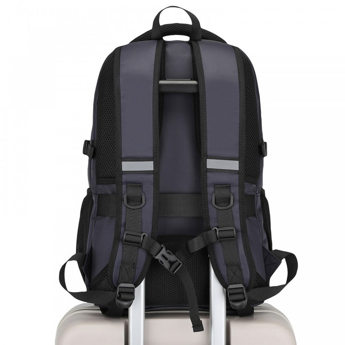 EM2130 - Kono Functional Travel Backpack With USB Charging Port - Navy
