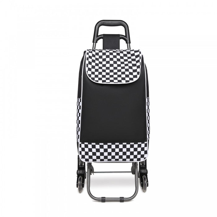 EQ2043 - Kono 6 Wheel Push Shopping Trolley - Black
