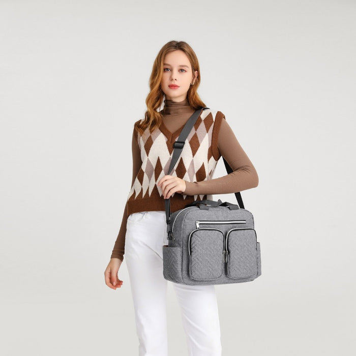 EQ2248 - Kono Durable And Functional Changing Tote Bag - Grey