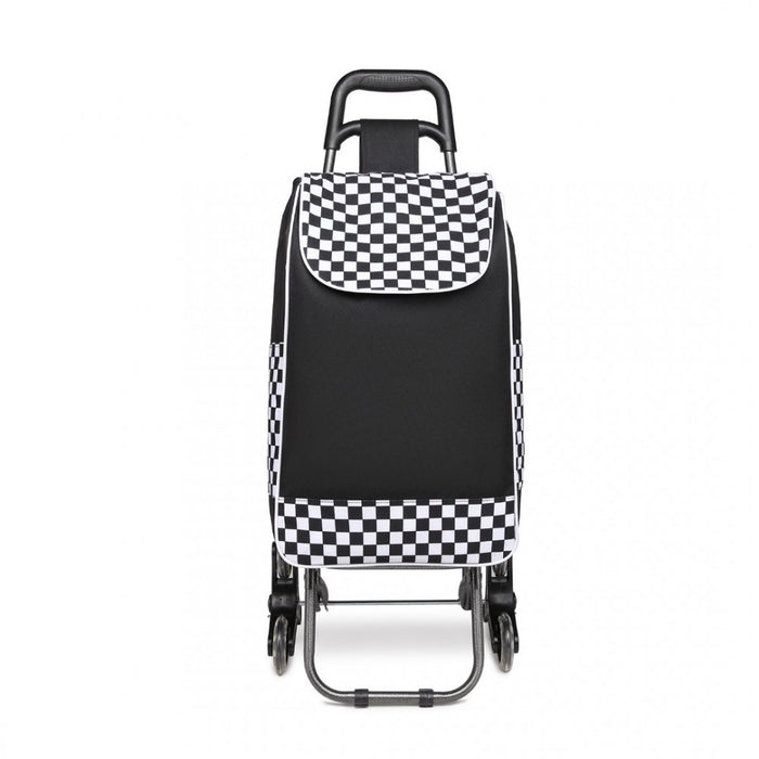 EQ2259 - Kono 6 Wheel Push Shopping Trolley - Black