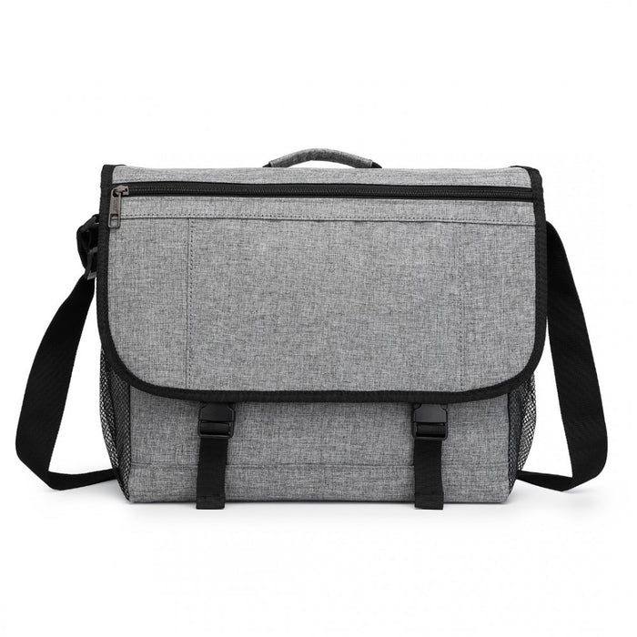EQ2260 - Kono High Security Messenger Bag Satchel Shoulder Bag - Grey