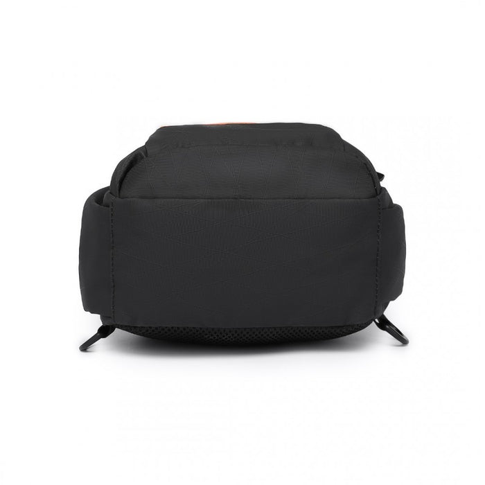 EQ2405 - Kono Water-Resistant Ultra-Thin Lightweight Sling Chest Bag with Reflective Trim - Black