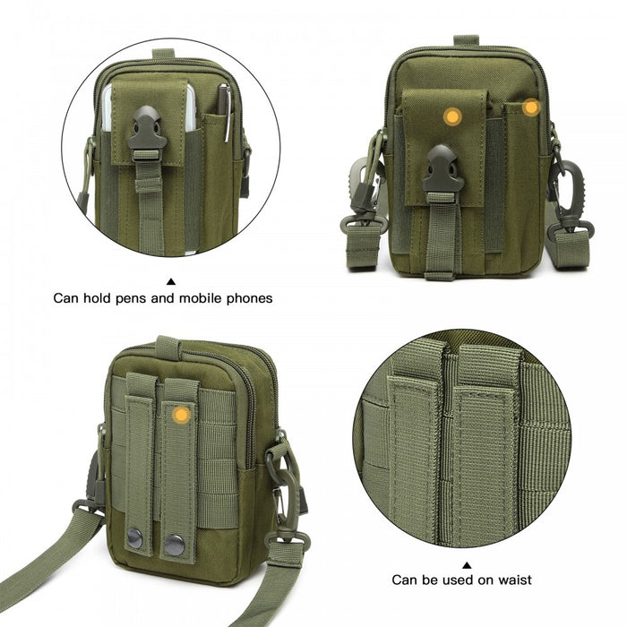 S2053 - Kono Casual Small Canvas Cross Body Bag - Green