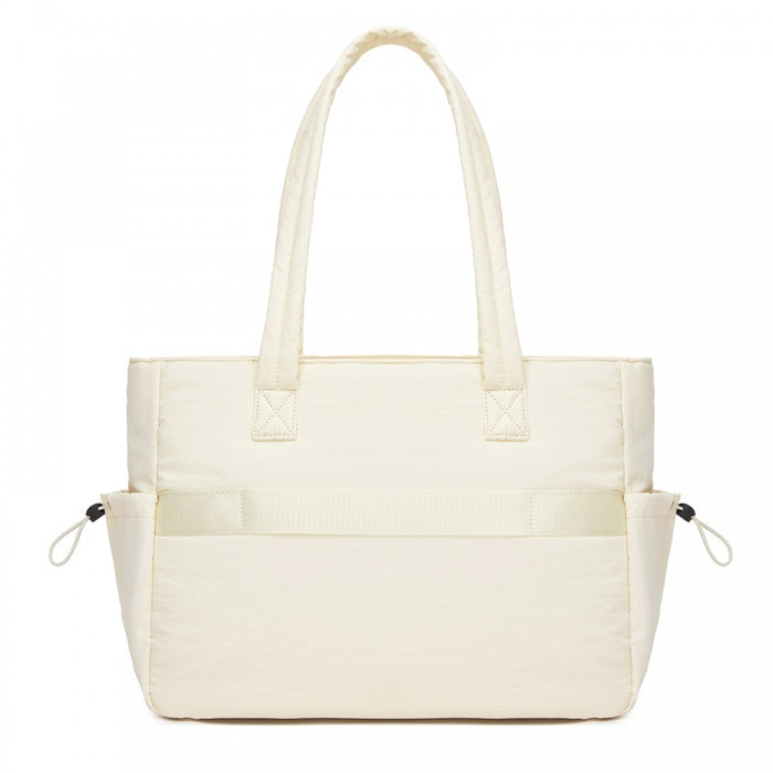 HBM2612 - Miss Lulu Minimalist Durable Shoulder Bag for Work, School & Travel with Laptop Sleeve and Multiple Pockets - Beige