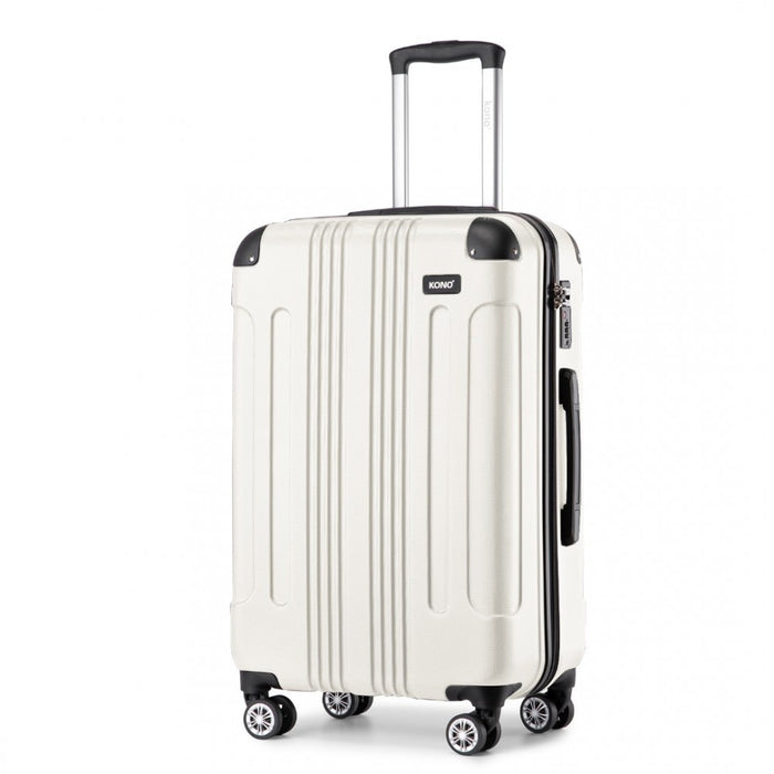 K1777-1L - Kono 28 Inch ABS Lightweight Compact Hard Shell Travel Luggage For Extended Journeys - Beige