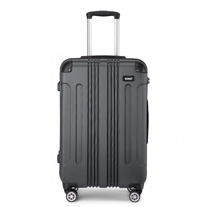 K1777-1L - Kono 24 Inch ABS Lightweight Compact Hard Shell Travel Luggage For Extended Journeys - Grey