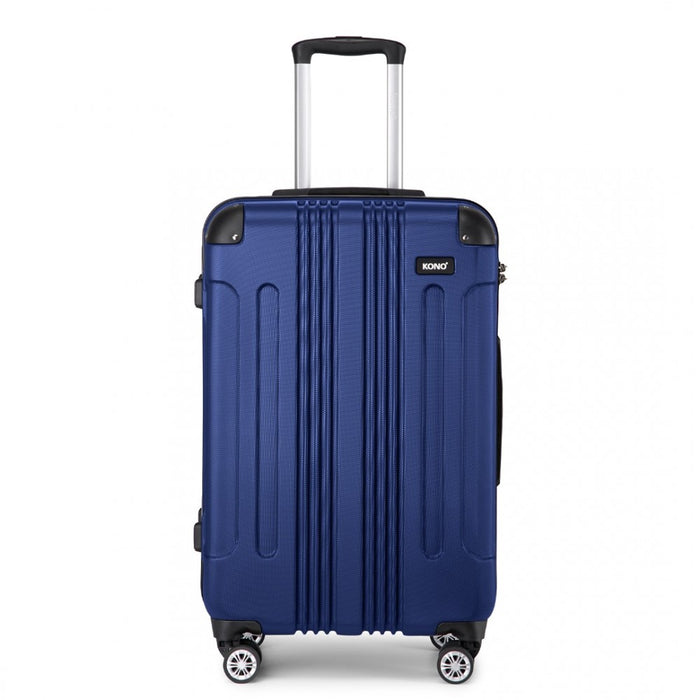 K1777-1L - Kono 24 Inch ABS Lightweight Compact Hard Shell Travel Luggage For Extended Journeys - Navy