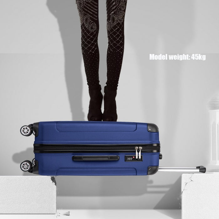 K1777-1L - Kono 24 Inch ABS Lightweight Compact Hard Shell Travel Luggage For Extended Journeys - Navy