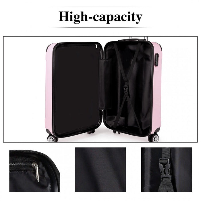 K1777L - Kono 19 Inch ABS Hard Shell Suitcase Luggage - Pink