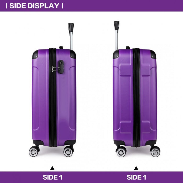 K1777L - Kono 19 Inch ABS Hard Shell Suitcase Luggage - Purple