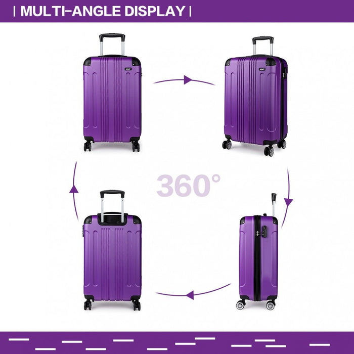 K1777L - Kono 19 Inch ABS Hard Shell Suitcase Luggage - Purple