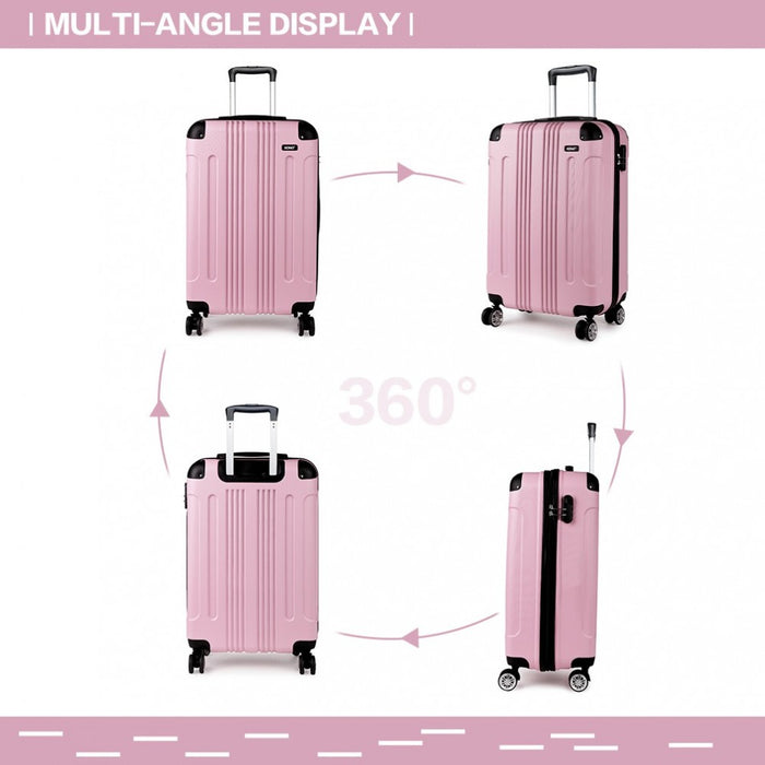 K1777L - Kono 19 Inch ABS Hard Shell Suitcase Luggage - Pink