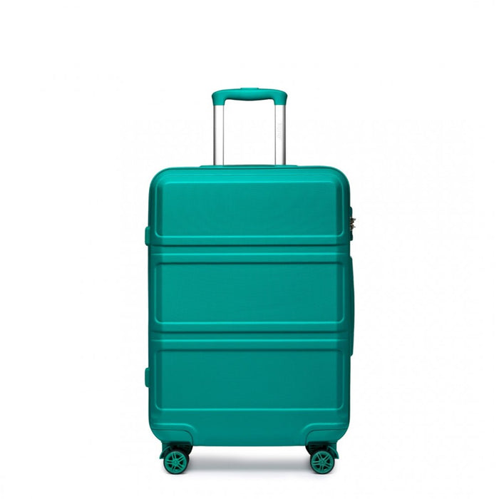 K1871-1L - Kono ABS 20 Inch Sculpted Horizontal Design Cabin Luggage - Teal