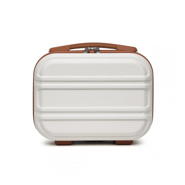 K1871-1L - Kono 12 Inch Lightweight Hard Shell ABS Vanity Case - Cream