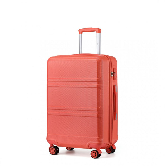 K1871-1L - Kono ABS 20 Inch Sculpted Horizontal Design Cabin Luggage - Coral