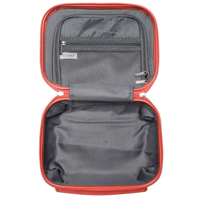 K1871-1L - Kono 12 Inch Lightweight Hard Shell ABS Vanity Case - Coral