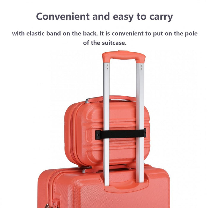 K1871-1L - Kono 12 Inch Lightweight Hard Shell ABS Vanity Case - Coral