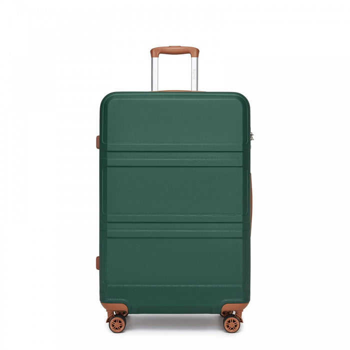 K1871-1L - Kono ABS 28 Inch Sculpted Horizontal Design Suitcase - Green And Brown