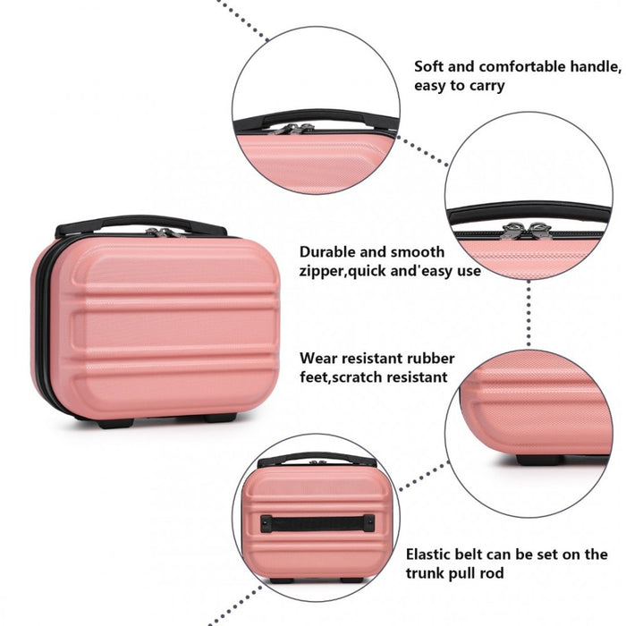 K1871-1L - Kono 12 Inch Lightweight Hard Shell ABS Vanity Case - Nude