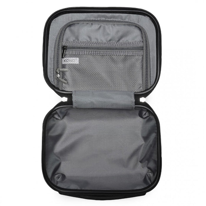 K1871-1L+EA2212 - Kono ABS 4 Wheel Suitcase Set With Vanity Case And Weekend Bag And Toiletry Bag - Pink