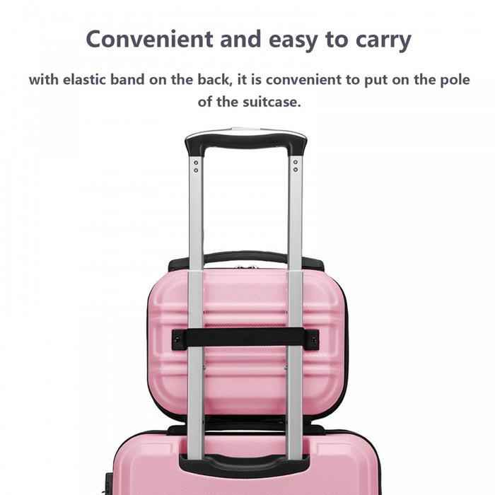 K1871-1L - Kono 12 Inch Lightweight Hard Shell ABS Vanity Case - Pink