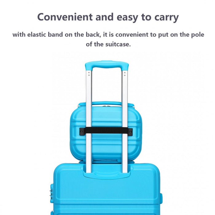 K1871-1L - Kono 12 Inch Lightweight Hard Shell ABS Vanity Case - Blue