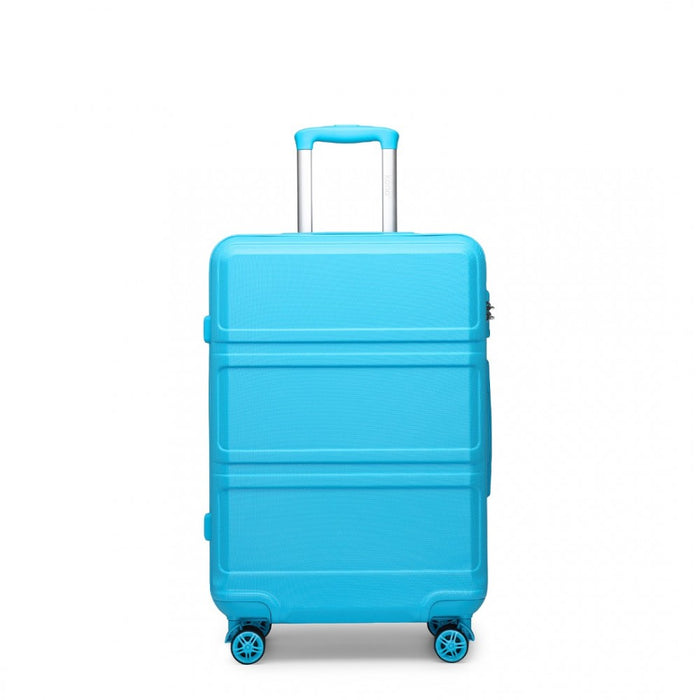 K1871-1L - Kono ABS 20 Inch Sculpted Horizontal Design Cabin Luggage - Blue