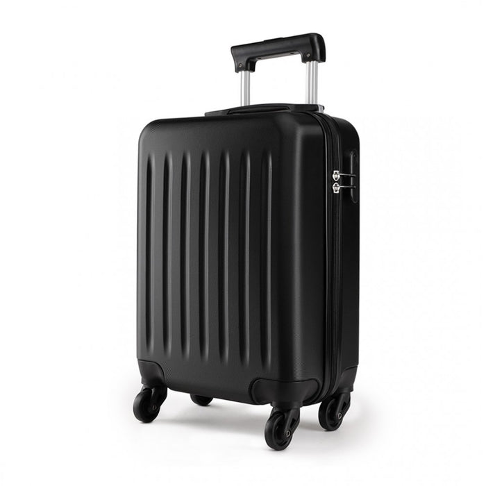 K1872L - Kono 19 Inch ABS Hard Shell Carry On Luggage 4 Wheel Spinner Suitcase - Black