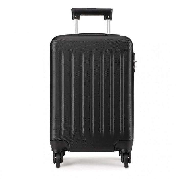 K1872L - Kono 19 Inch ABS Hard Shell Carry On Luggage 4 Wheel Spinner Suitcase - Black