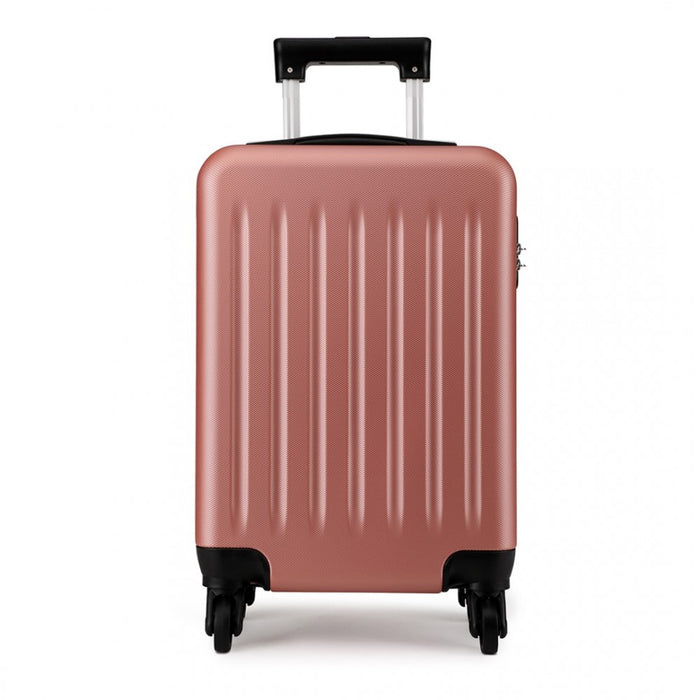 K1872L - Kono 19 Inch ABS Hard Shell Carry On Luggage 4 Wheel Spinner Suitcase - Nude
