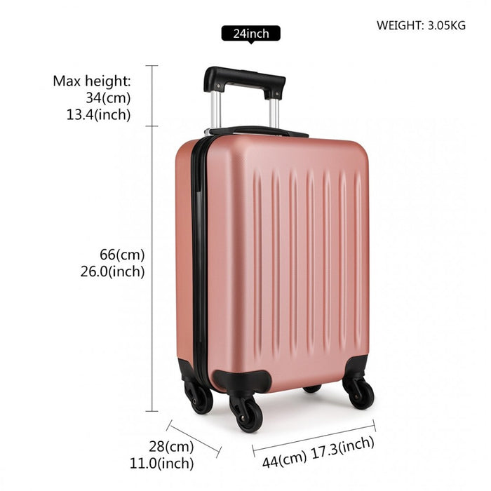 K1872L - Kono 24 Inch ABS Hard Shell Luggage 4 Wheel Spinner Suitcase - Nude