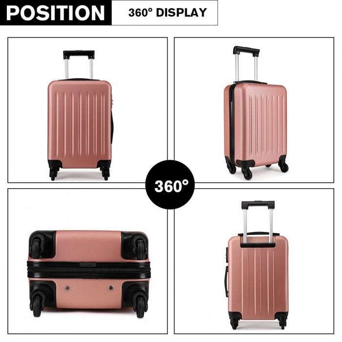 K1872L - Kono 24 Inch ABS Hard Shell Luggage 4 Wheel Spinner Suitcase - Nude