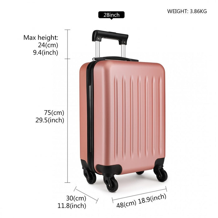 K1872L - Kono 28 Inch ABS Hard Shell Luggage 4 Wheel Spinner Suitcase - Nude