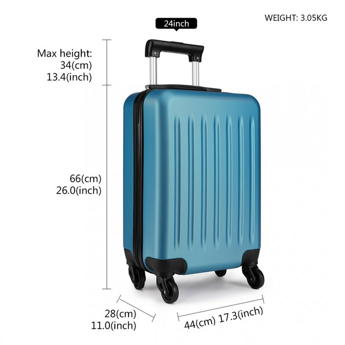 K1872L - Kono 24 Inch ABS Hard Shell Luggage 4 Wheel Spinner Suitcase - Navy