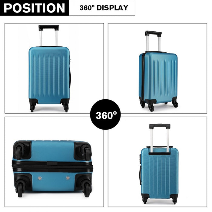 K1872L - Kono 24 Inch ABS Hard Shell Luggage 4 Wheel Spinner Suitcase - Navy