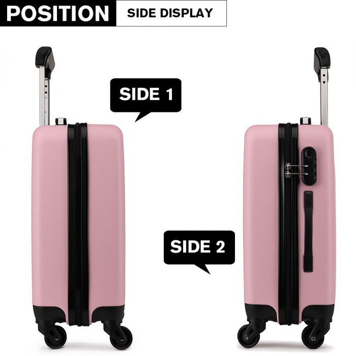 K1872L - Kono 28 Inch ABS Hard Shell Luggage 4 Wheel Spinner Suitcase - Pink