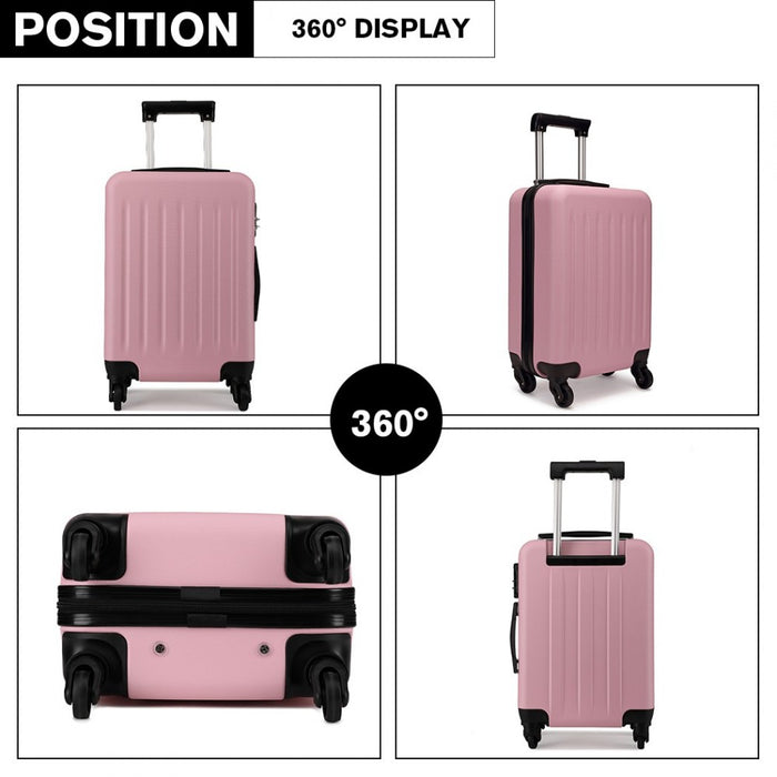 K1872L - Kono 28 Inch ABS Hard Shell Luggage 4 Wheel Spinner Suitcase - Pink