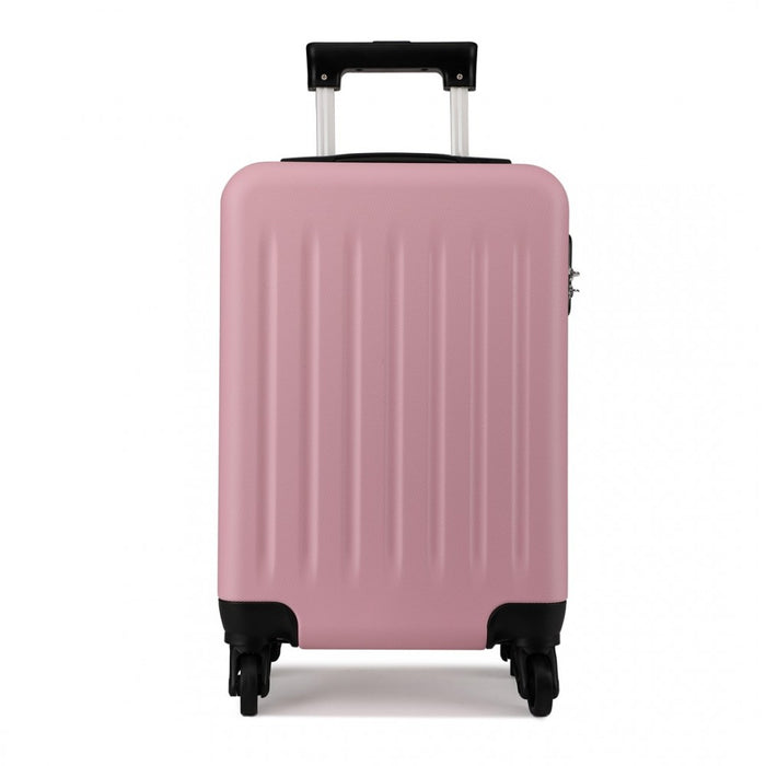 K1872L - Kono 19 Inch ABS Hard Shell Carry On Luggage 4 Wheel Spinner Suitcase - Pink