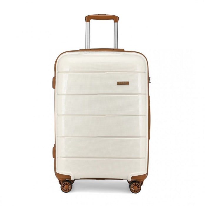 K1997L - KONO 20 INCH CABIN SIZE HARD SHELL PP SUITCASE - CREAM