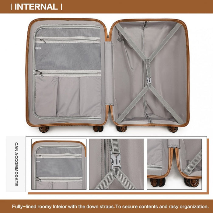 K1997L - KONO 20 INCH CABIN SIZE HARD SHELL PP SUITCASE - CREAM