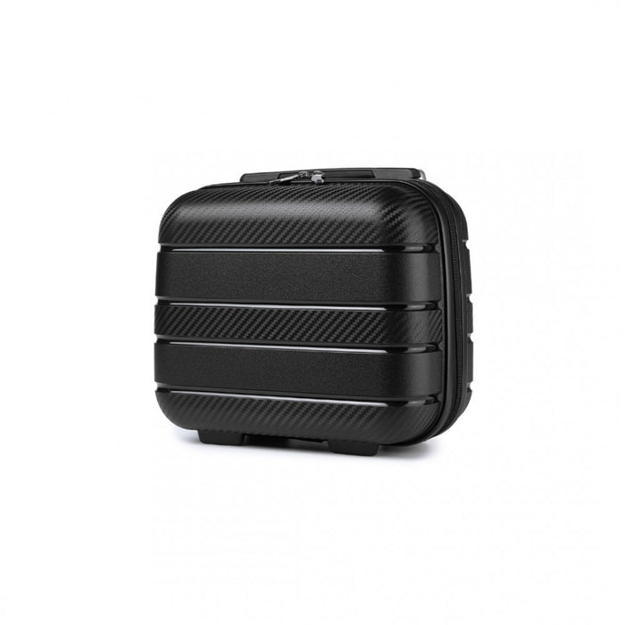 K2091L - Kono 14 Inch Multi Texture Hard Shell PP Vanity Case - Classic Collection - Black