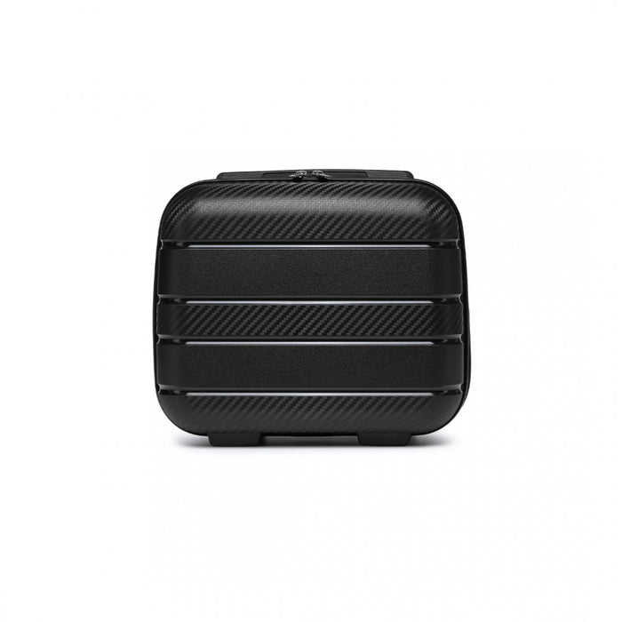 K2091L - Kono 14 Inch Multi Texture Hard Shell PP Vanity Case - Classic Collection - Black