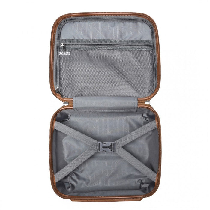 K2091L - Kono 14 Inch Multi Texture Hard Shell PP Vanity Case - Classic Collection - Cream