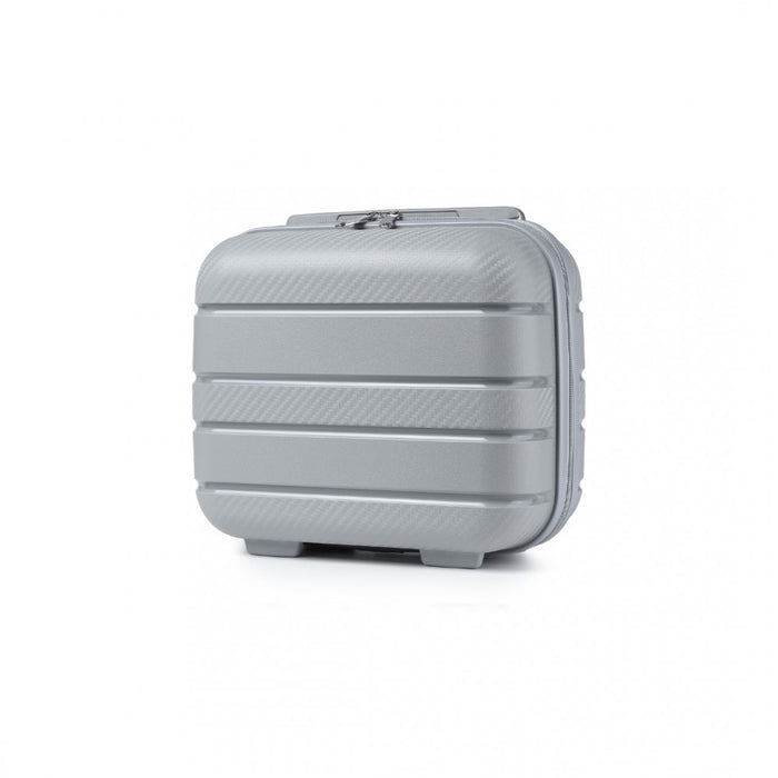K2091L - Kono 14 Inch Multi Texture Hard Shell PP Vanity Case - Classic Collection - Grey