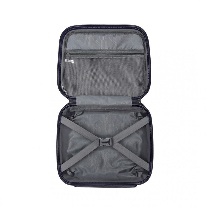 K2091L - Kono Multi Texture Hard Shell PP Suitcase With TSA Lock And Vanity Case 4 Pieces Set - Classic Collection - Navy
