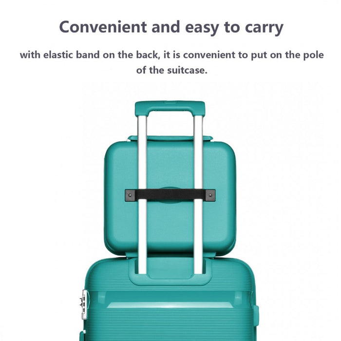 K2092L - Kono 14 Inch Bright Hard Shell PP Vanity Case - Blue