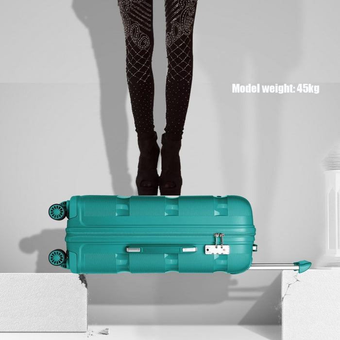 K2092L - Kono 28 Inch Bright Hard Shell PP Suitcase - Classic Collection - Blue/Green